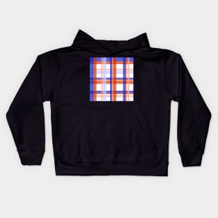 Cozy plaid tartan in cobalt blue and orange Kids Hoodie